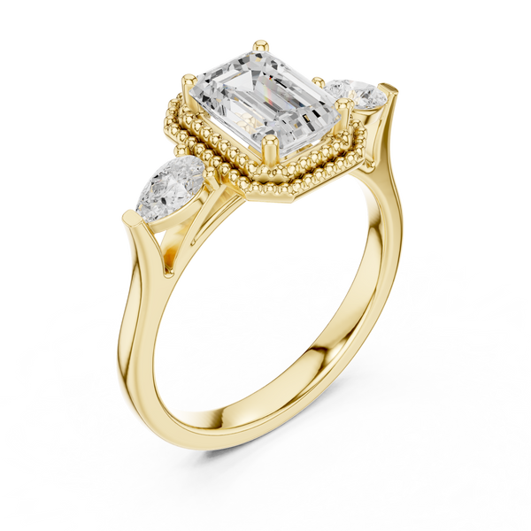 Clover Leaf Lab Grown Diamond Delicate Ribbon Ring