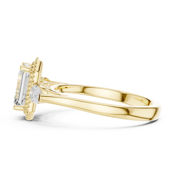 Clover Leaf Lab Grown Diamond Delicate Ribbon Ring