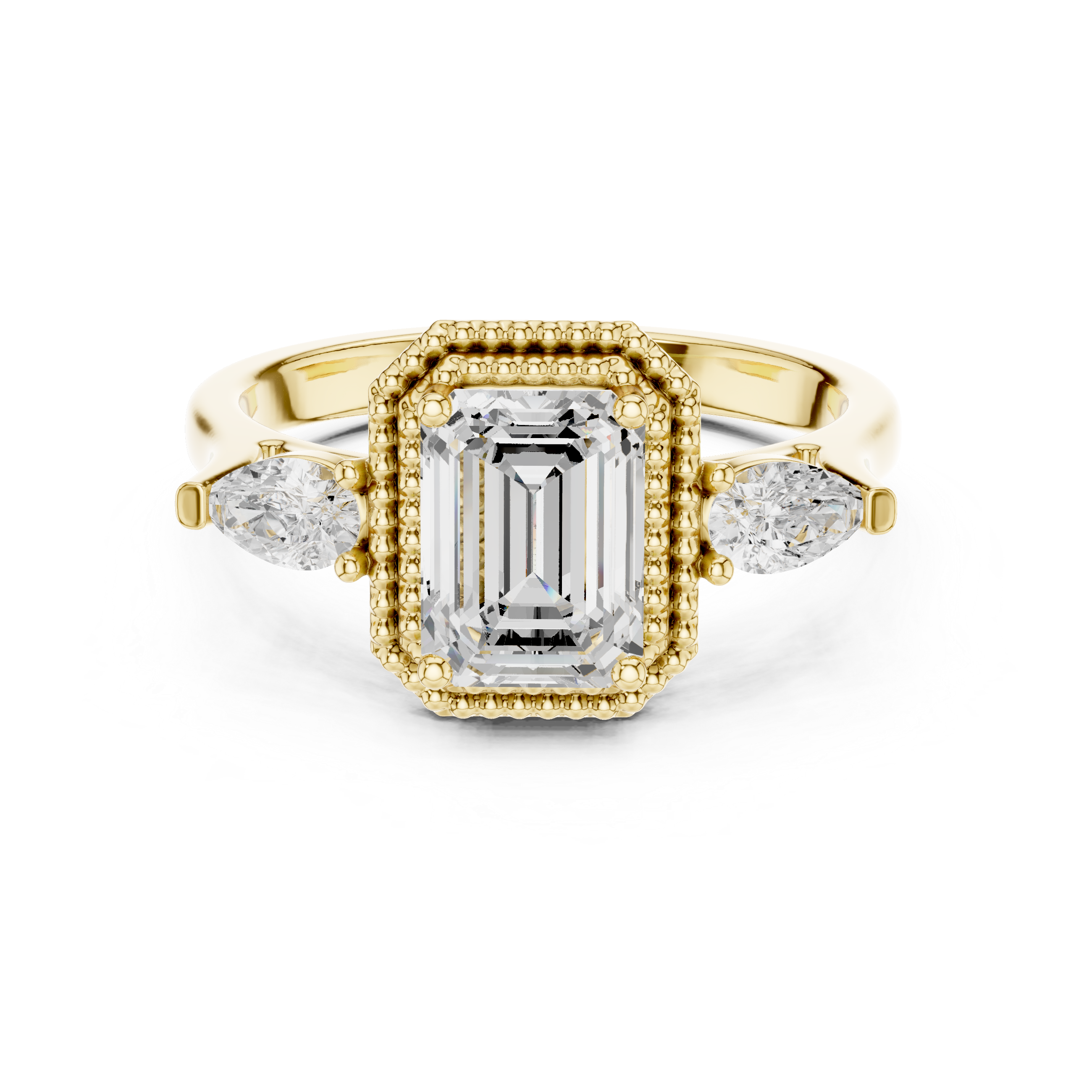 Clover Leaf Lab Grown Diamond Delicate Ribbon Ring