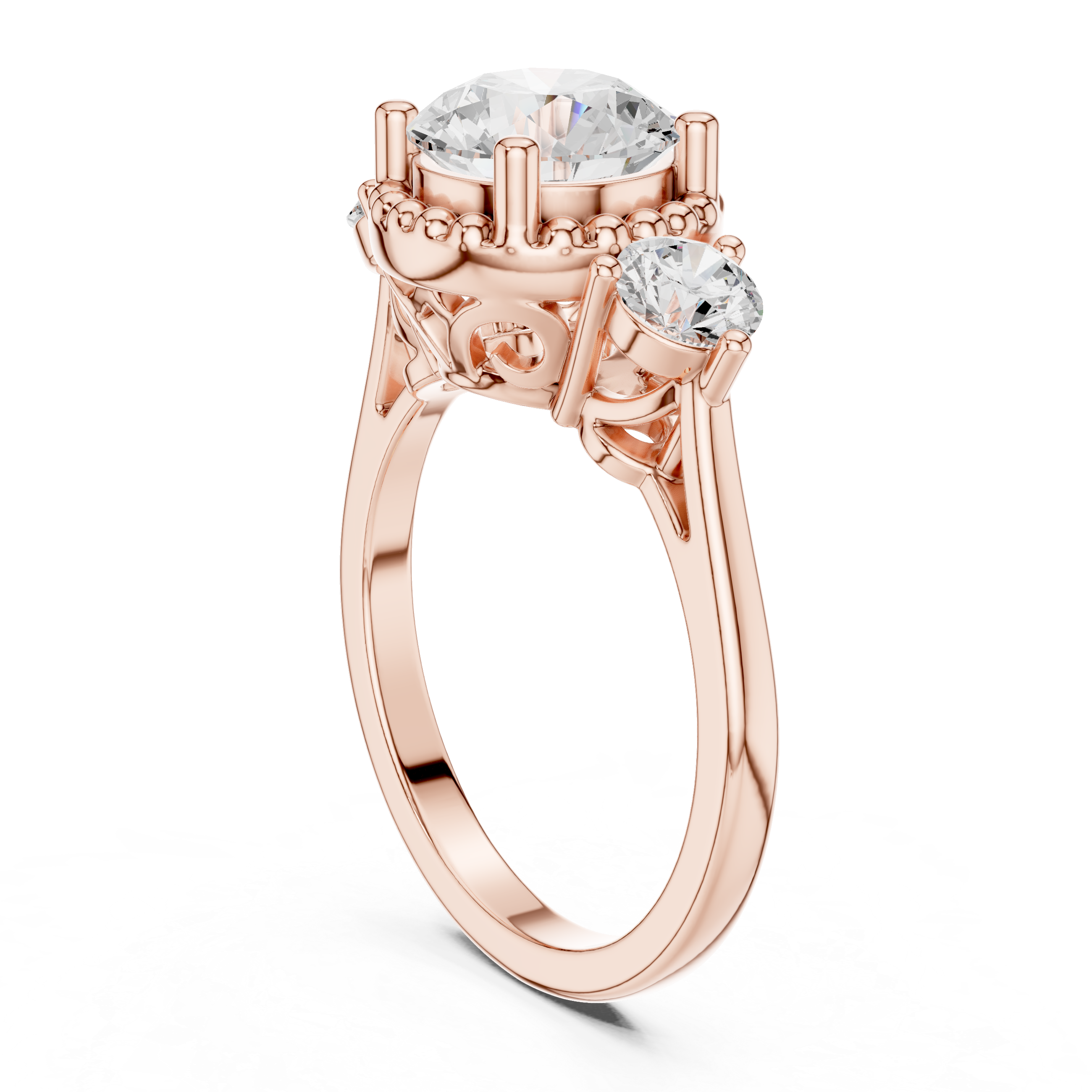 Evening Primrose Lab Grown Diamond Floating Halo Ring