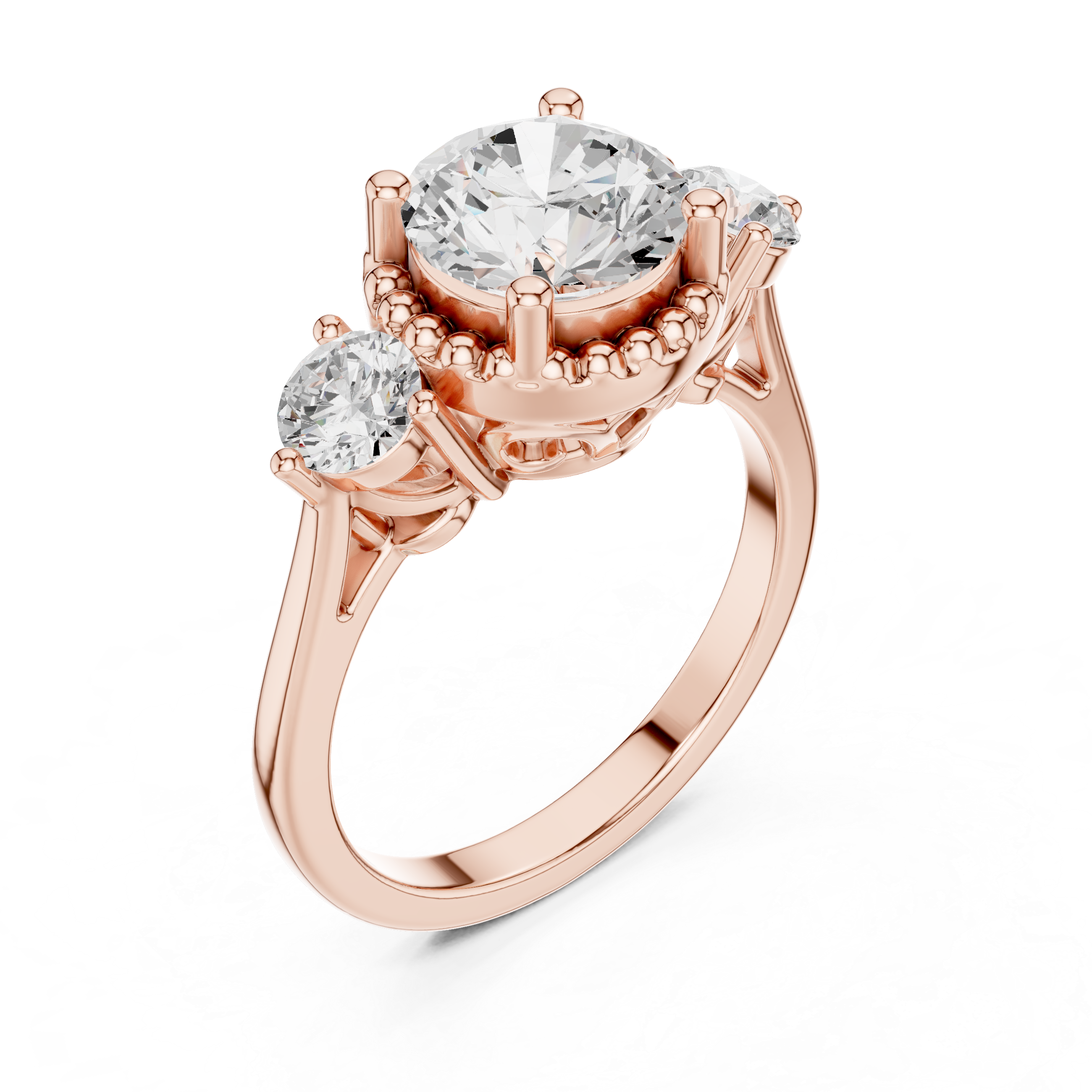 Evening Primrose Lab Grown Diamond Floating Halo Ring