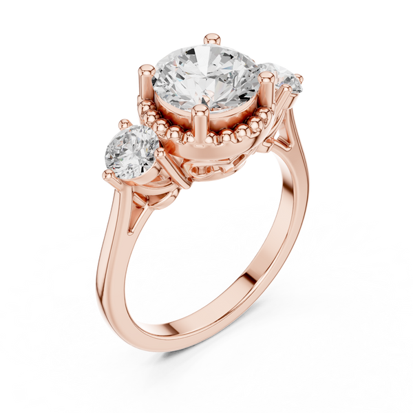 Evening Primrose Lab Grown Diamond Floating Halo Ring