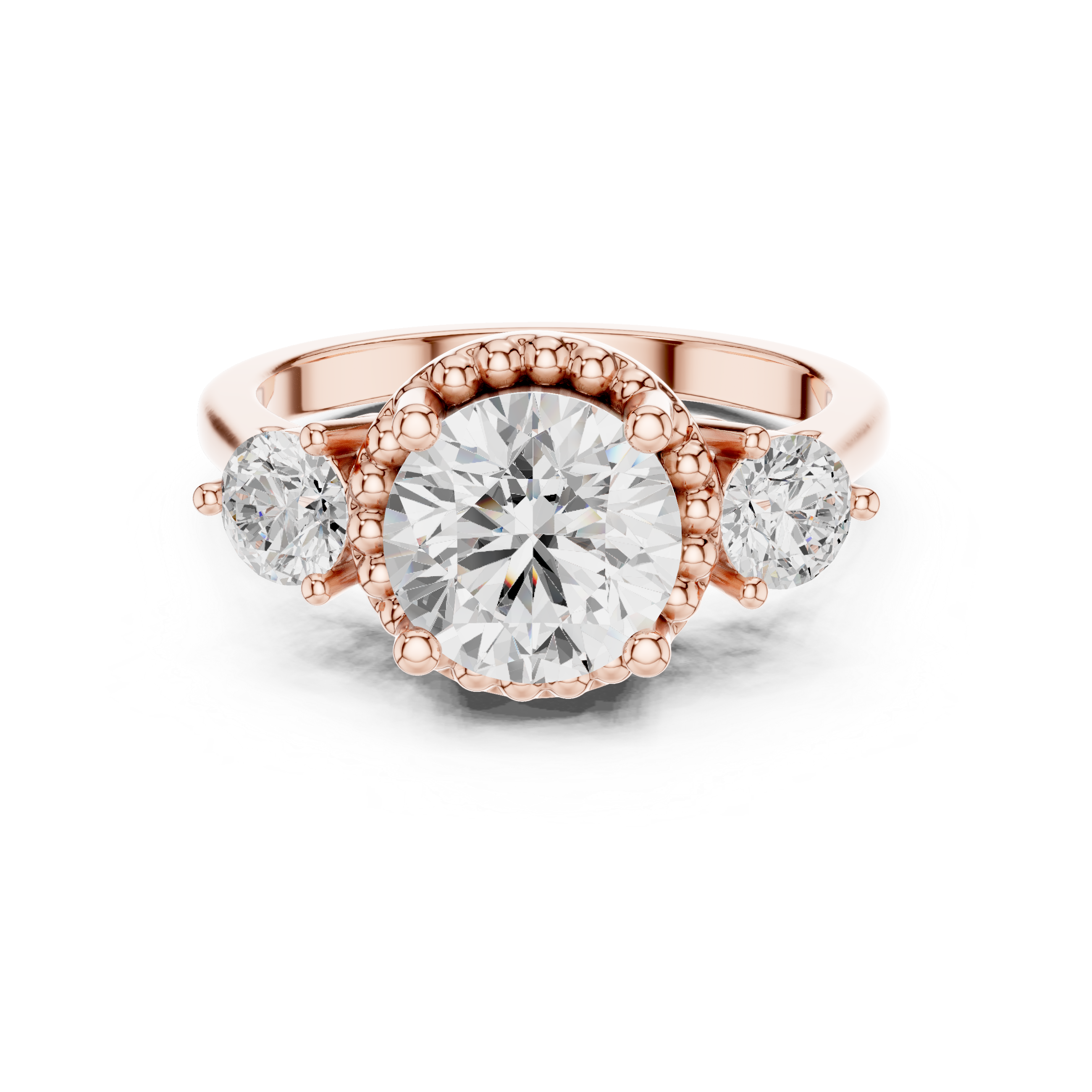Evening Primrose Lab Grown Diamond Floating Halo Ring