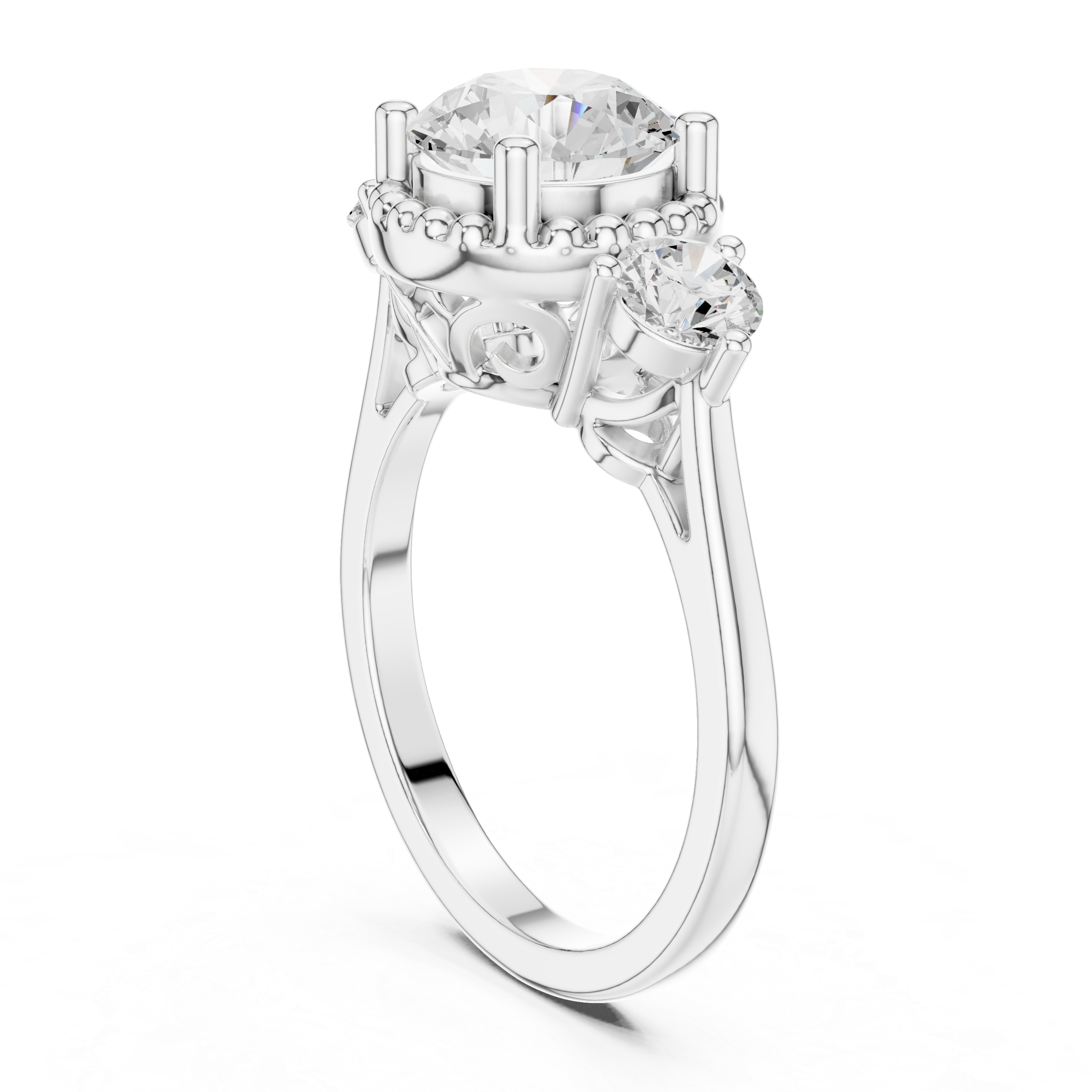 Evening Primrose Lab Grown Diamond Floating Halo Ring