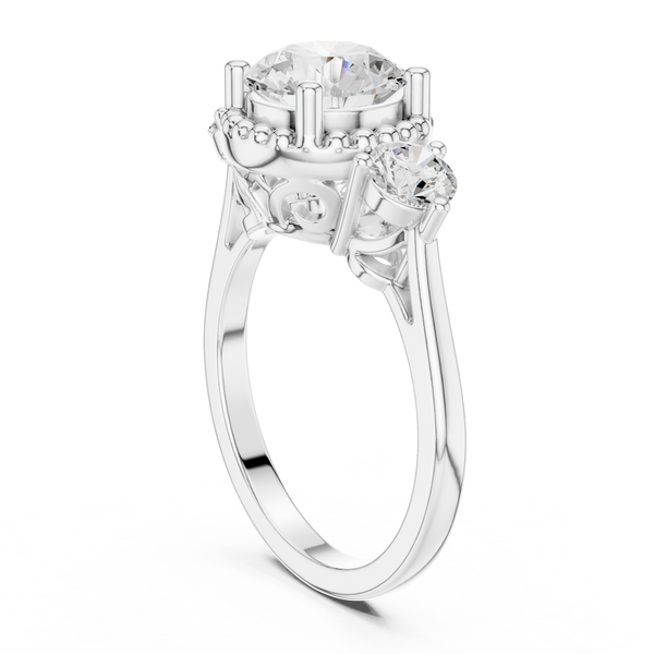 Evening Primrose Lab Grown Diamond Floating Halo Ring