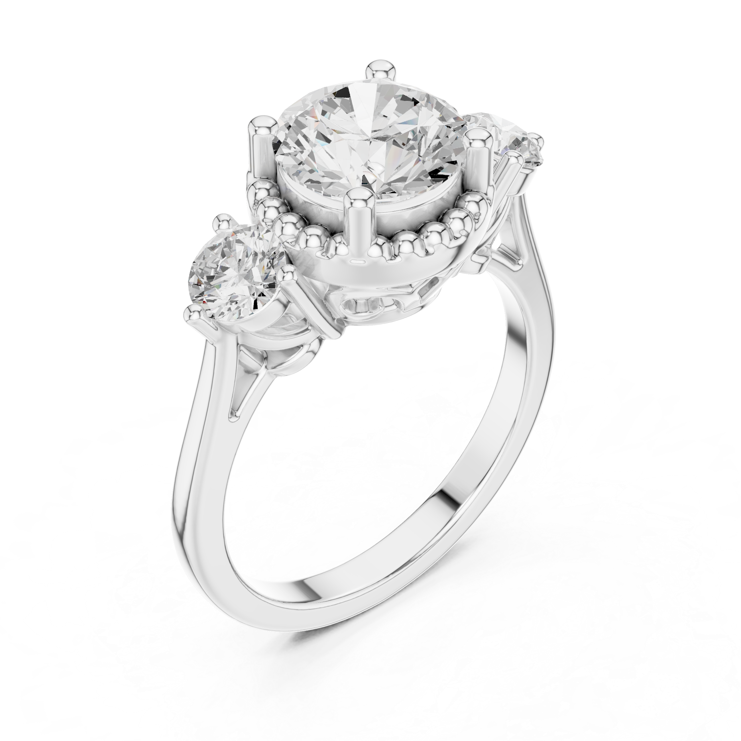 Evening Primrose Lab Grown Diamond Floating Halo Ring
