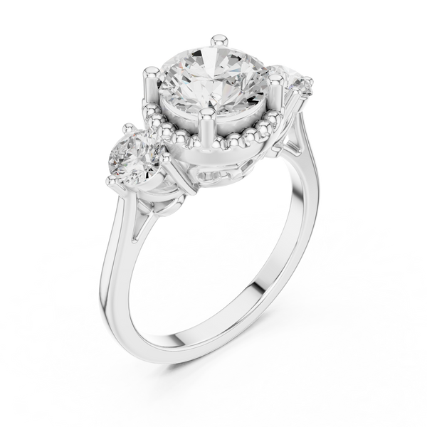 Evening Primrose Lab Grown Diamond Floating Halo Ring