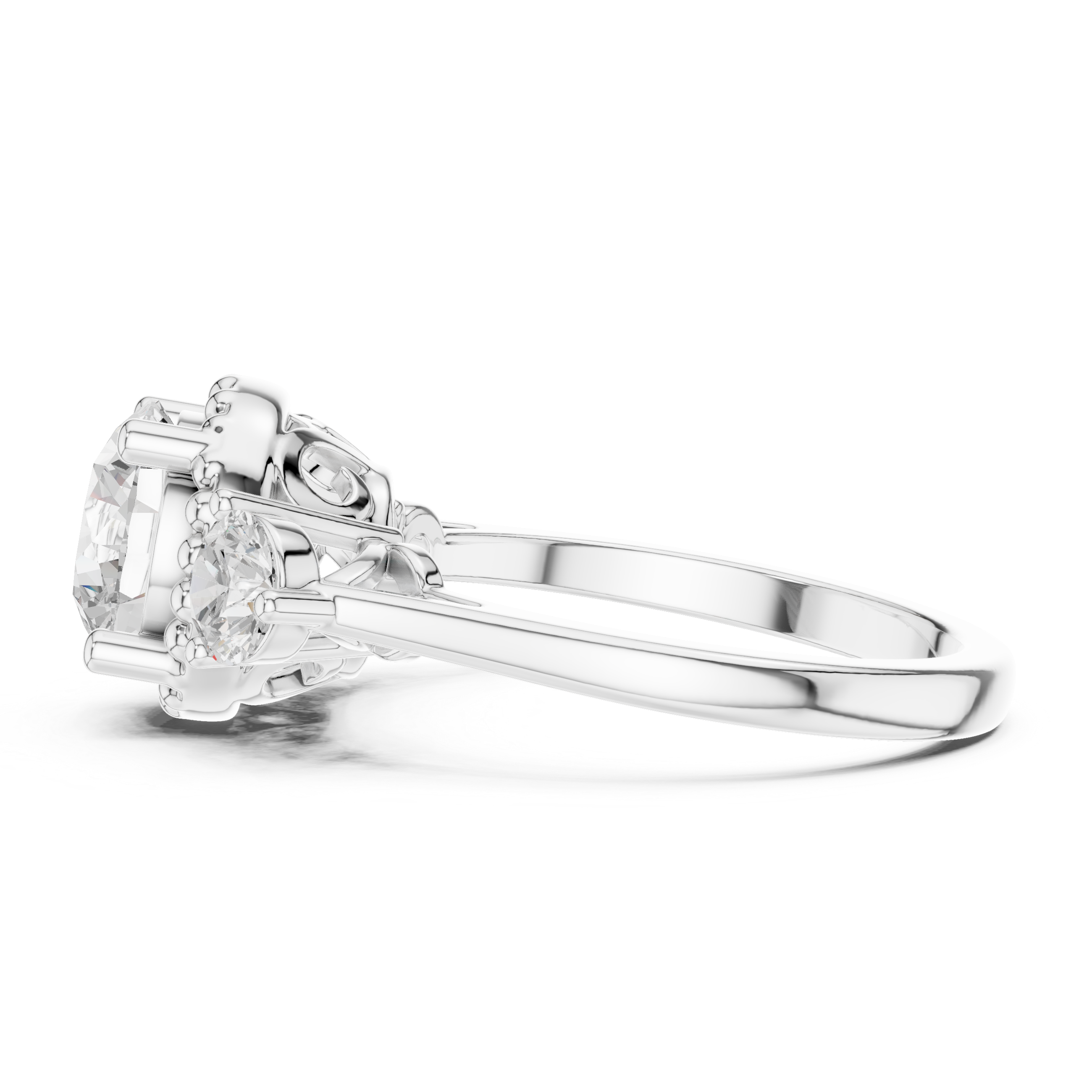 Evening Primrose Lab Grown Diamond Floating Halo Ring