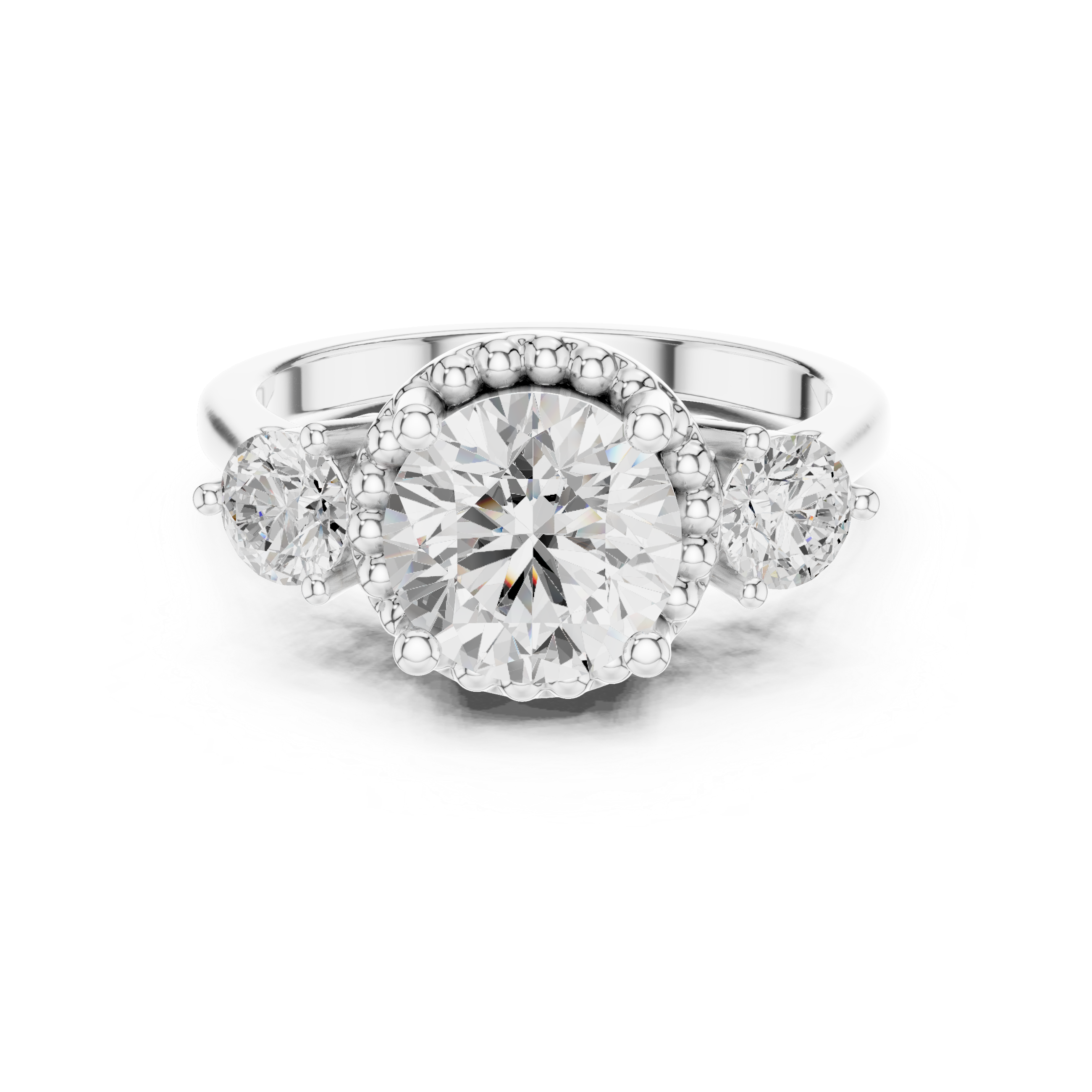 Evening Primrose Lab Grown Diamond Floating Halo Ring