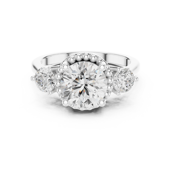 Evening Primrose Lab Grown Diamond Floating Halo Ring