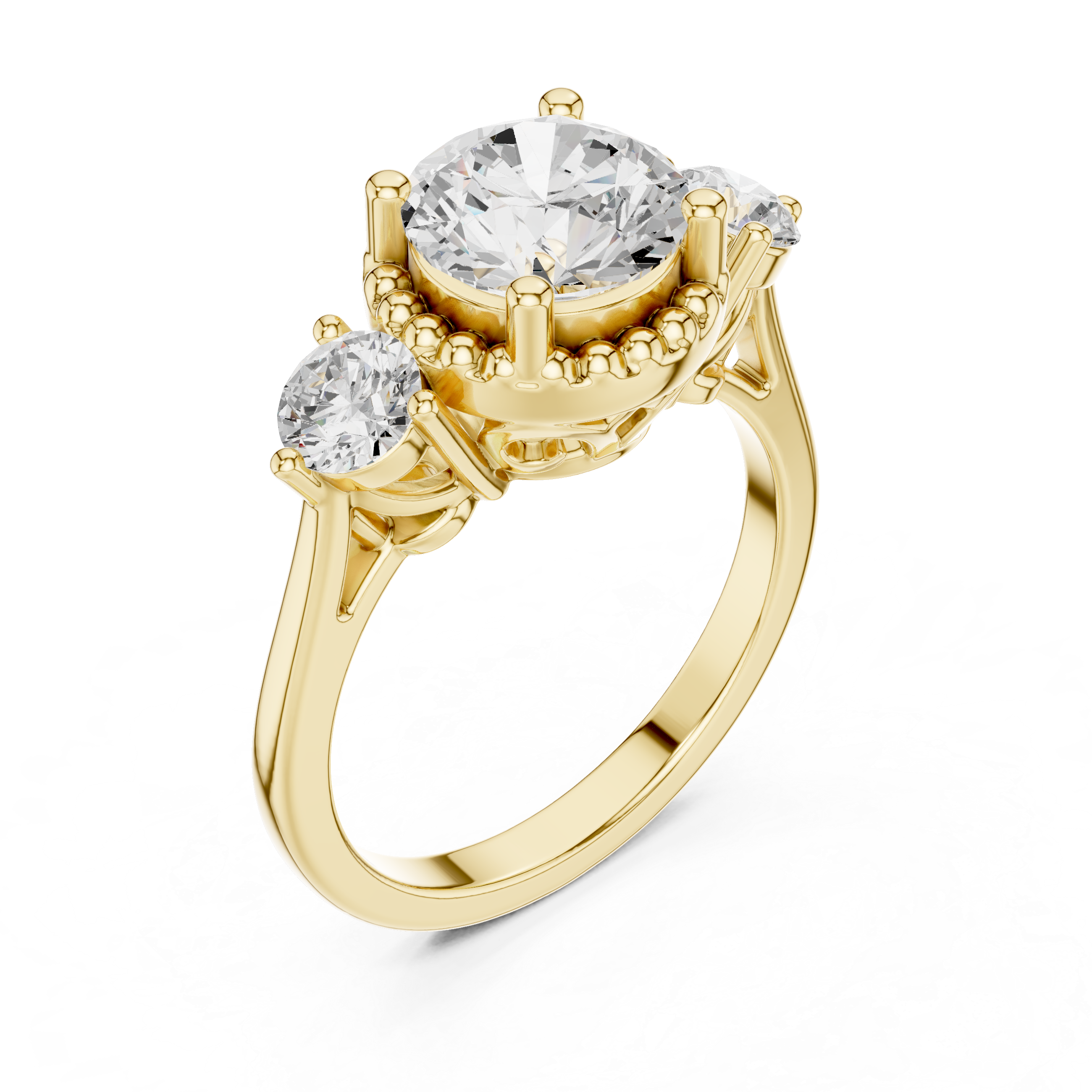 Evening Primrose Lab Grown Diamond Floating Halo Ring