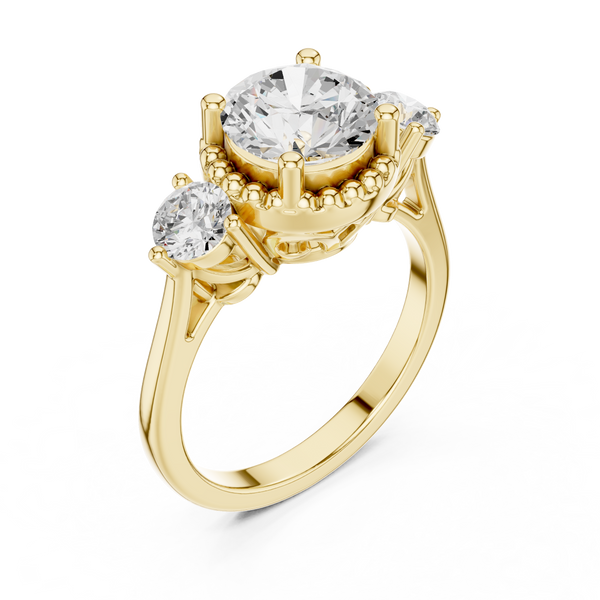 Evening Primrose Lab Grown Diamond Floating Halo Ring