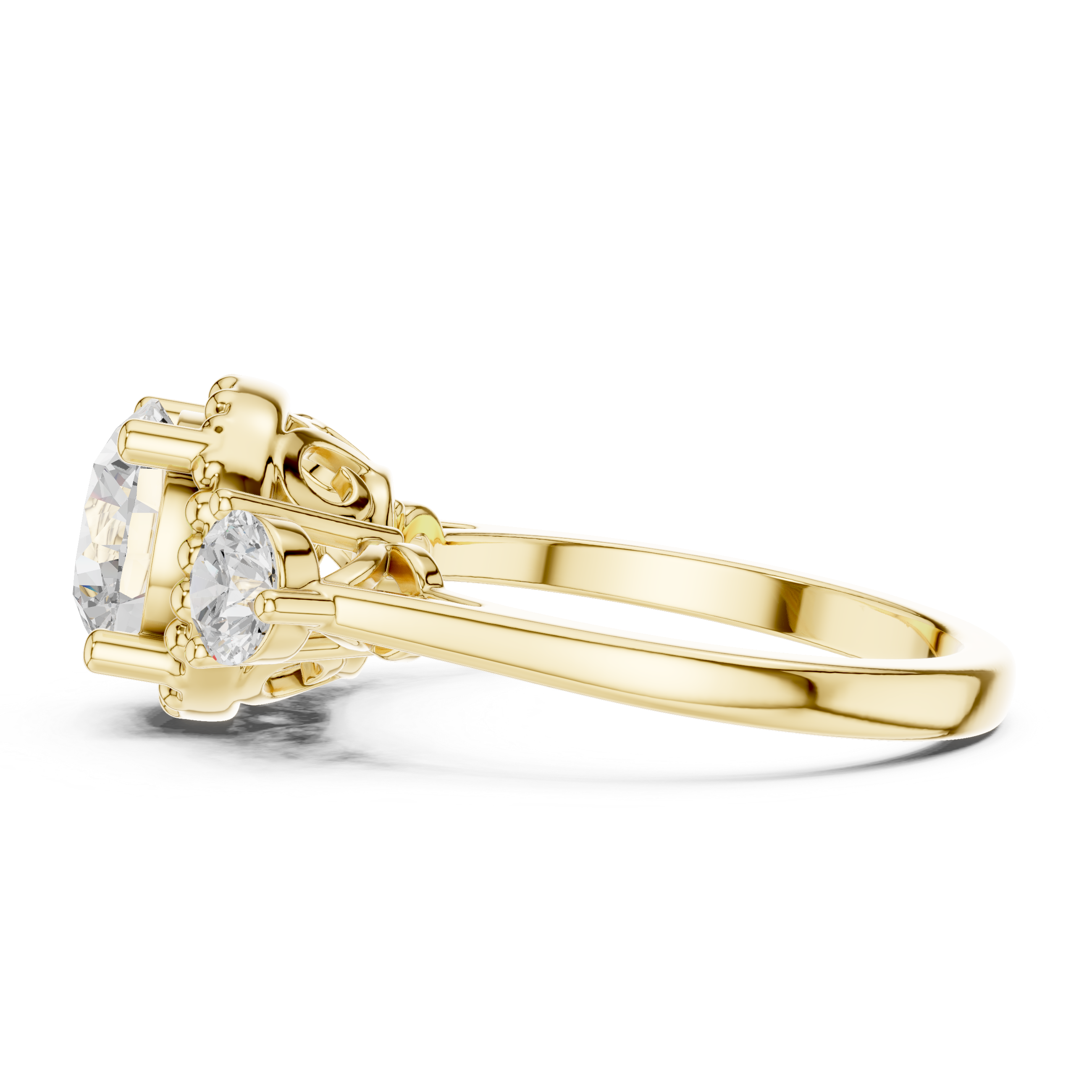Evening Primrose Lab Grown Diamond Floating Halo Ring