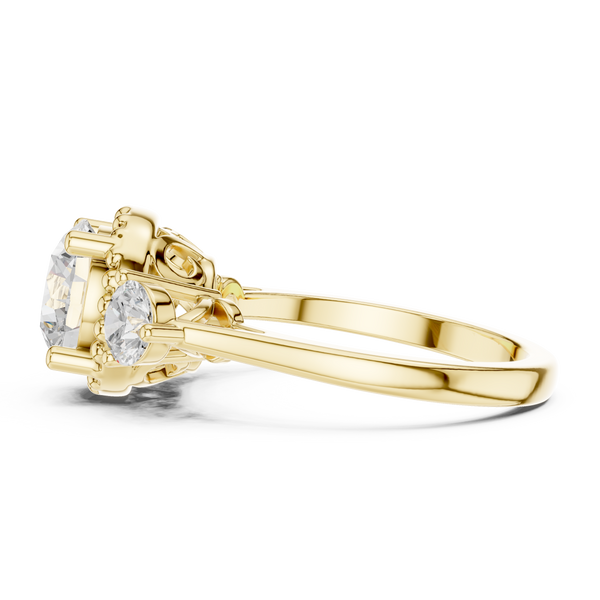 Evening Primrose Lab Grown Diamond Floating Halo Ring