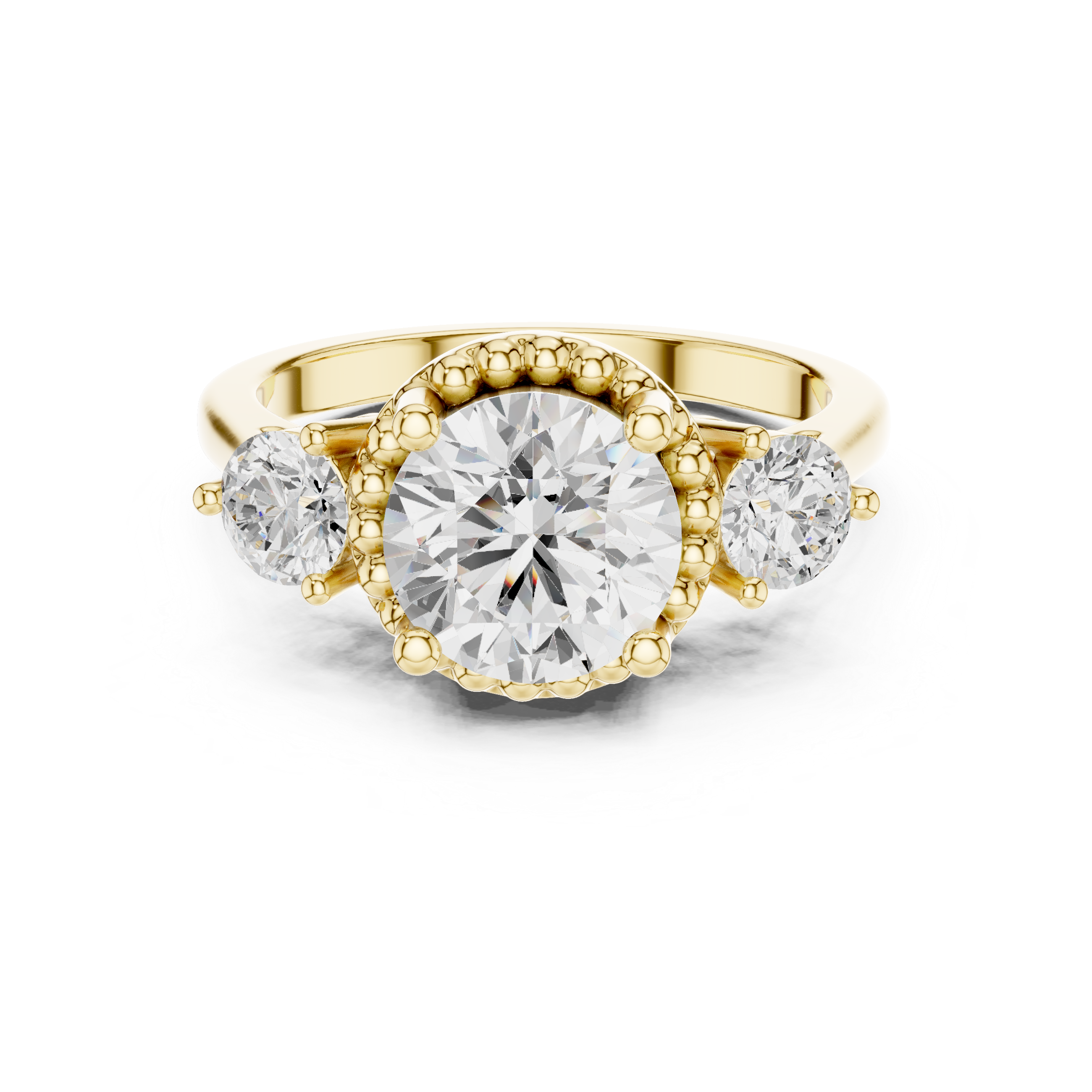 Evening Primrose Lab Grown Diamond Floating Halo Ring