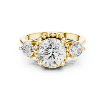 Evening Primrose Lab Grown Diamond Floating Halo Ring