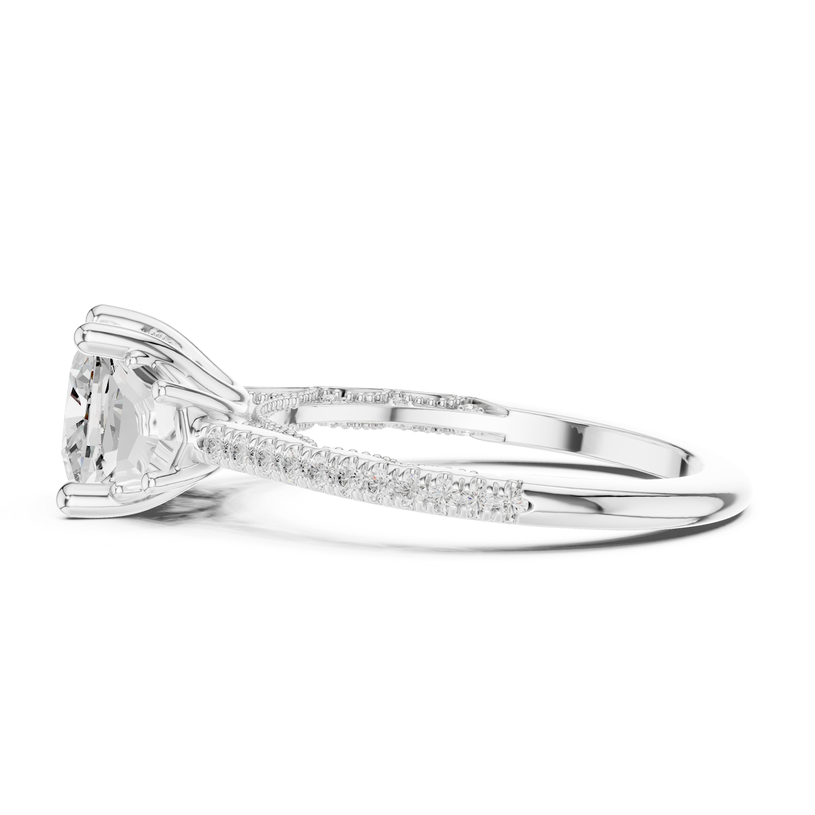 Moorland Mist Lab Grown Diamond Elevated Solitaire Ring
