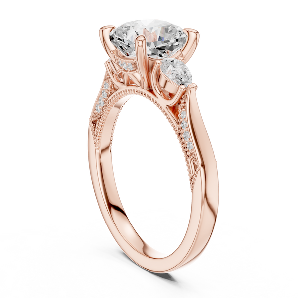 Lotus Flower Lab Grown Diamond Split Shank Solitaire