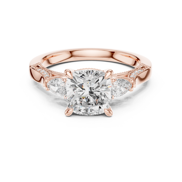 Lotus Flower Lab Grown Diamond Split Shank Solitaire