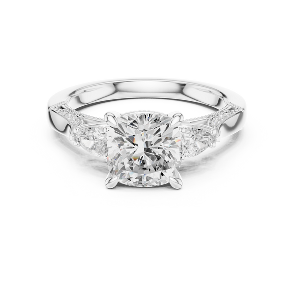 Lotus Flower Lab Grown Diamond Split Shank Solitaire