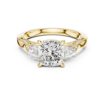 Lotus Flower Lab Grown Diamond Split Shank Solitaire