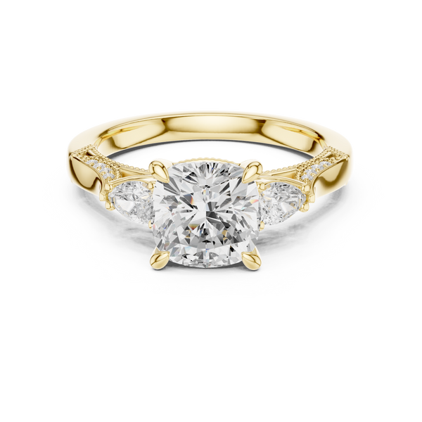 Lotus Flower Lab Grown Diamond Split Shank Solitaire