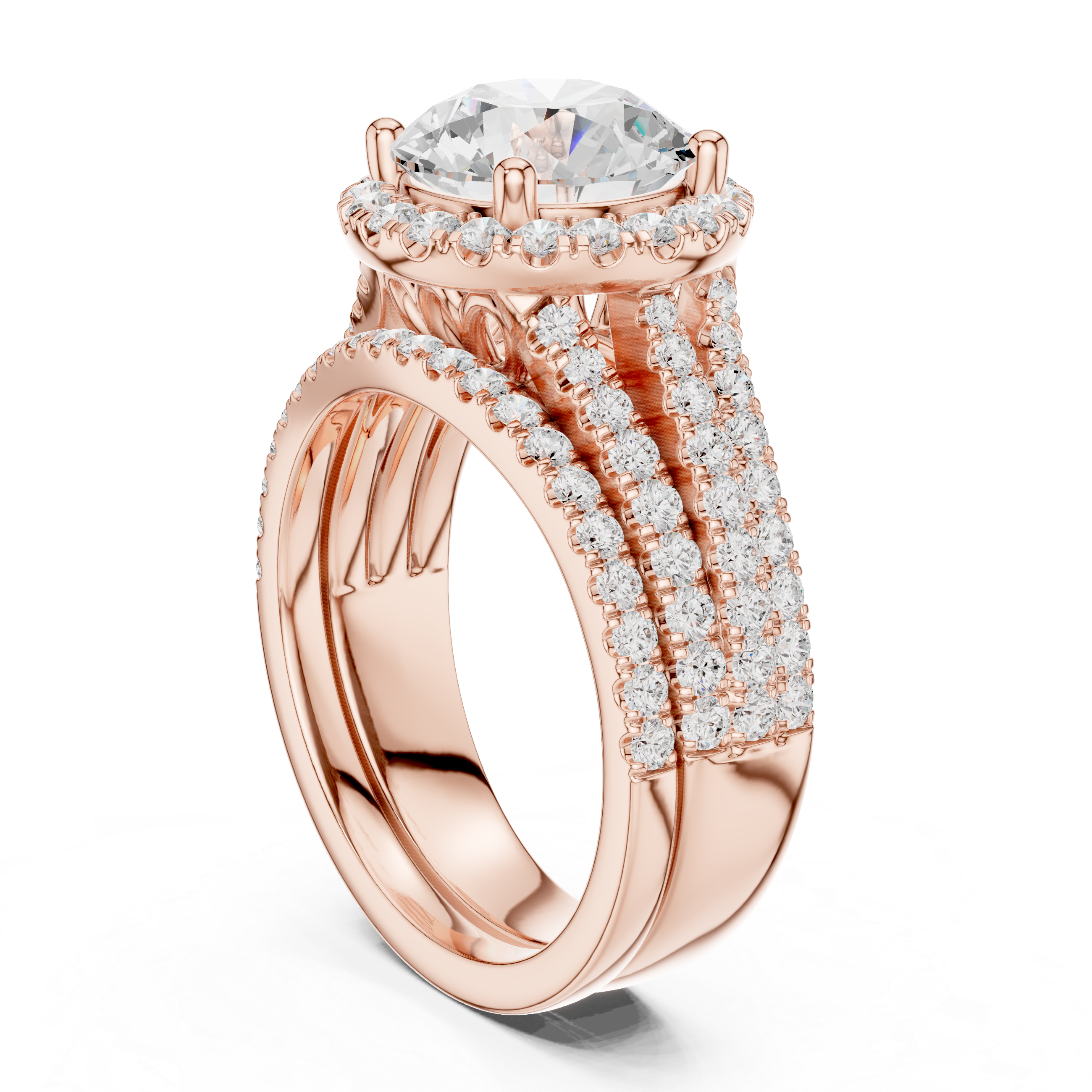 Flint Stone Lab Grown Diamond Tiered Halo Ring