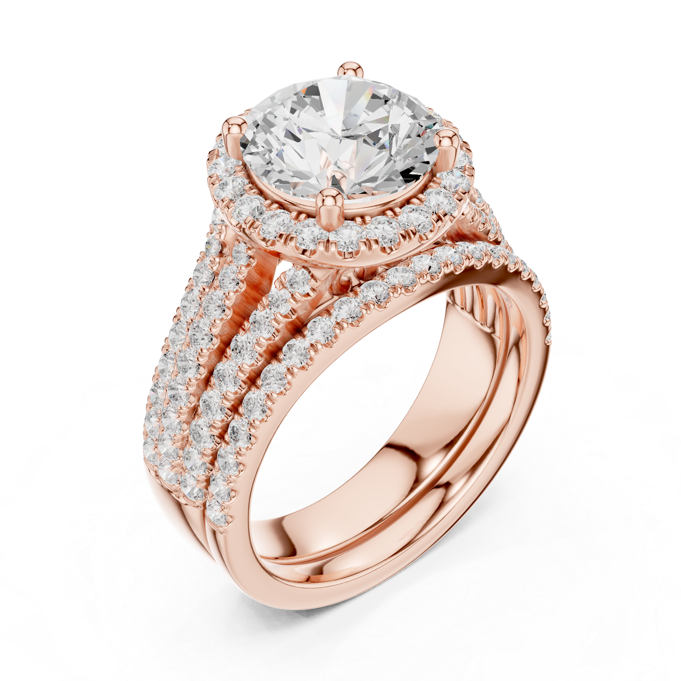 Flint Stone Lab Grown Diamond Tiered Halo Ring