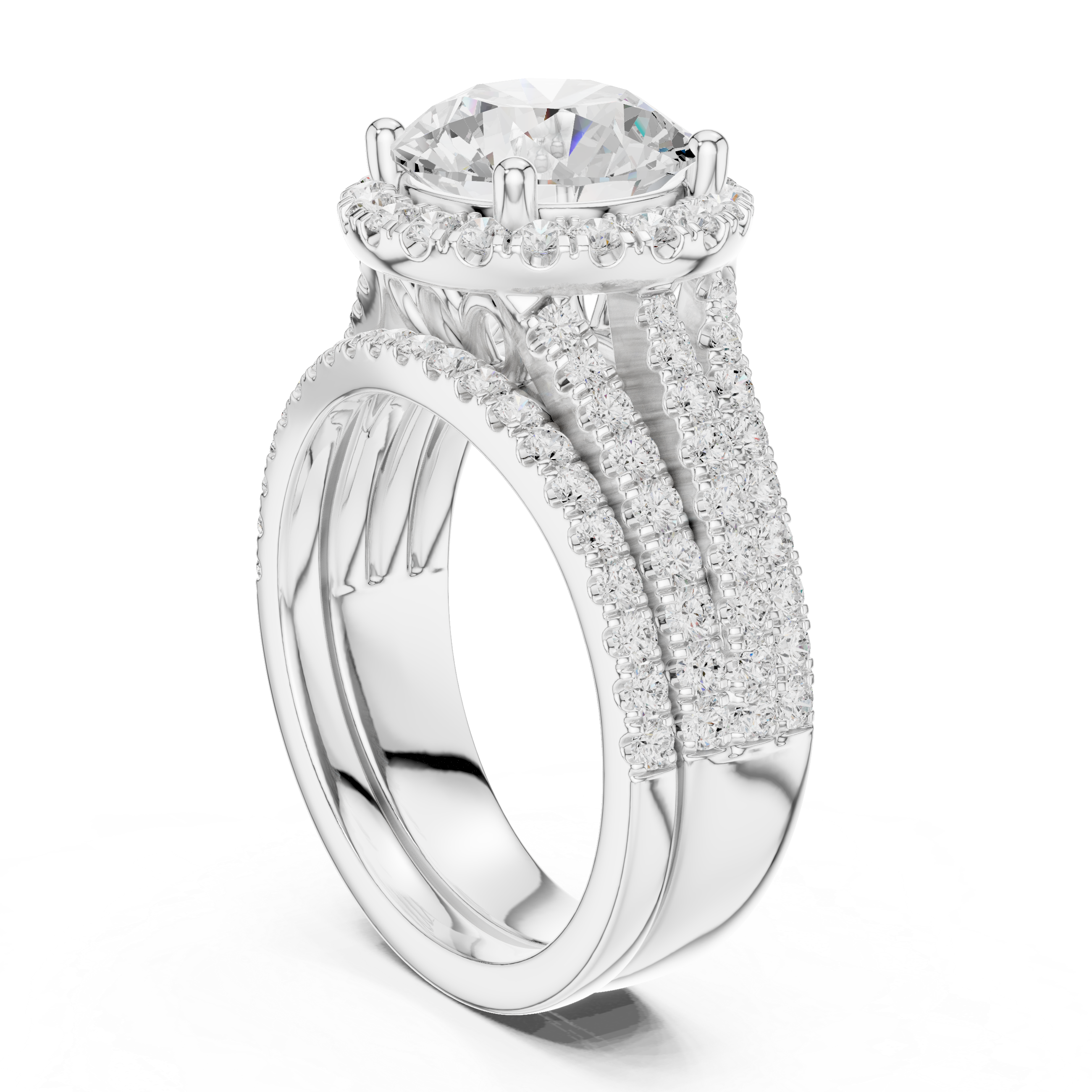 Flint Stone Lab Grown Diamond Tiered Halo Ring