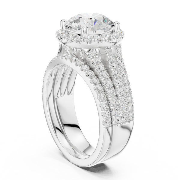 Flint Stone Lab Grown Diamond Tiered Halo Ring