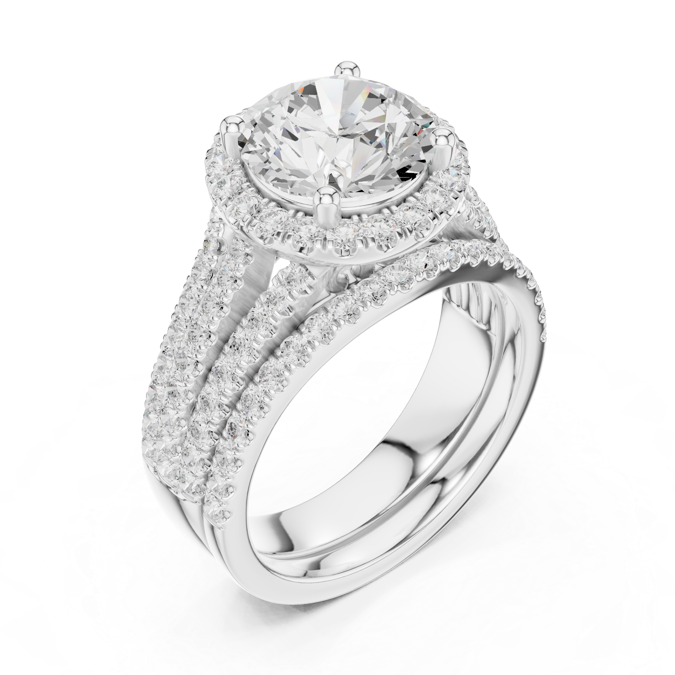 Flint Stone Lab Grown Diamond Tiered Halo Ring