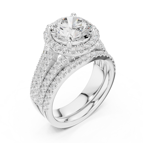 Flint Stone Lab Grown Diamond Tiered Halo Ring