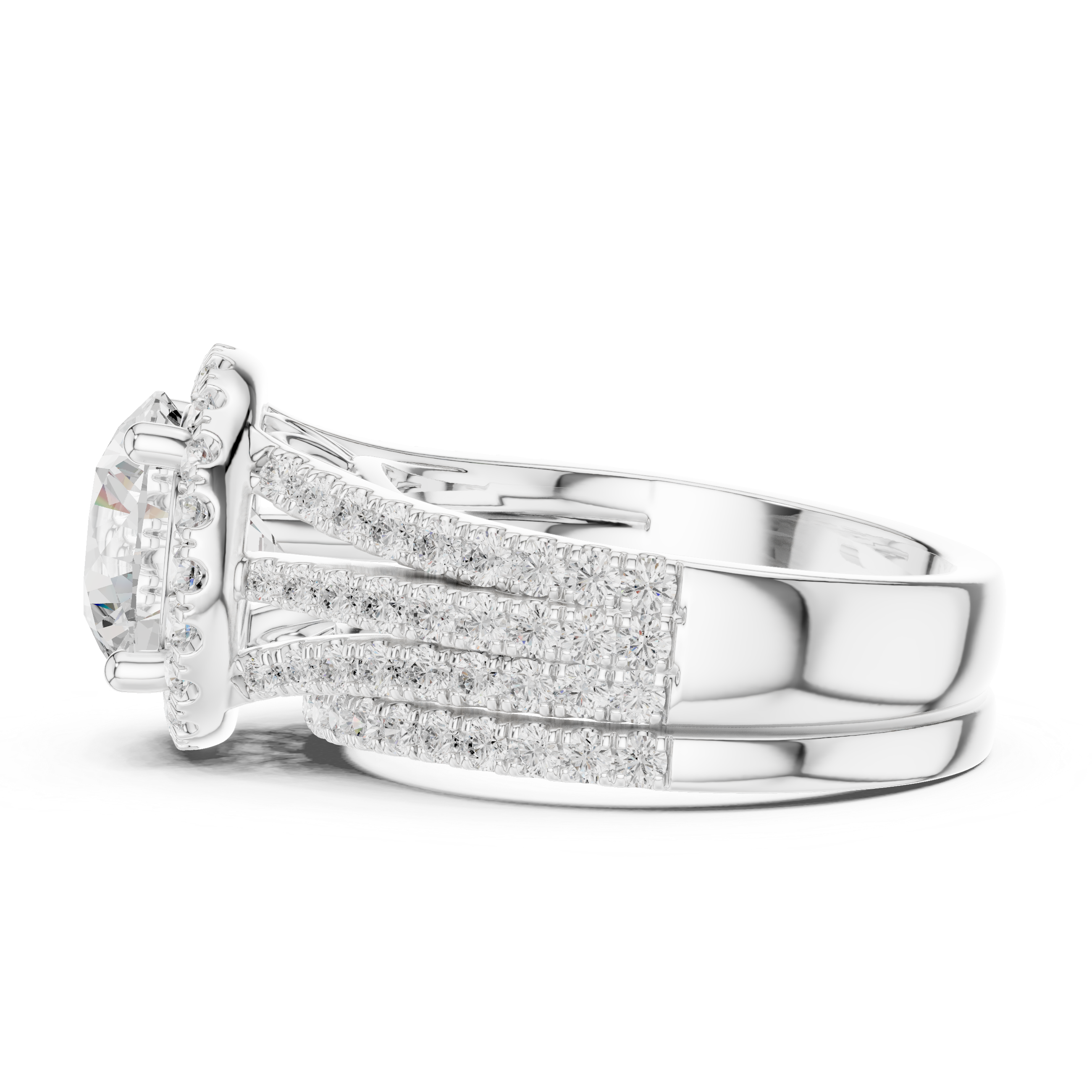 Flint Stone Lab Grown Diamond Tiered Halo Ring