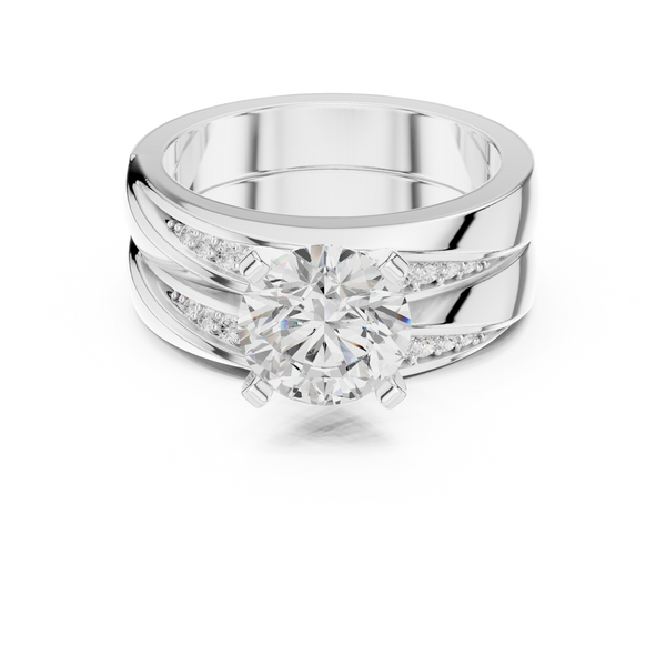 Mossy Stone Lab Grown Diamond Minimalist Bezel Ring