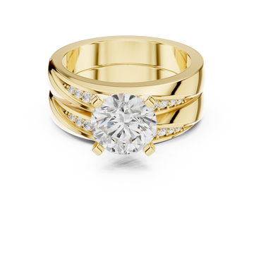 Mossy Stone Lab Grown Diamond Minimalist Bezel Ring