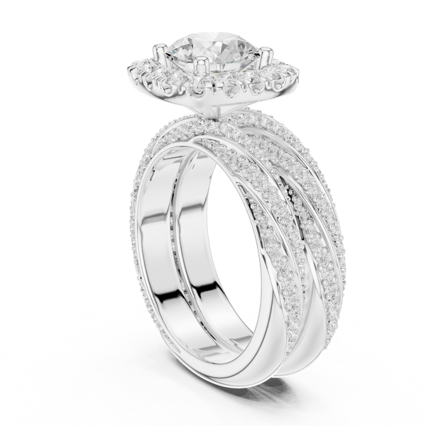 Fern Leaf Lab Grown Diamond Emerald Cut Solitaire