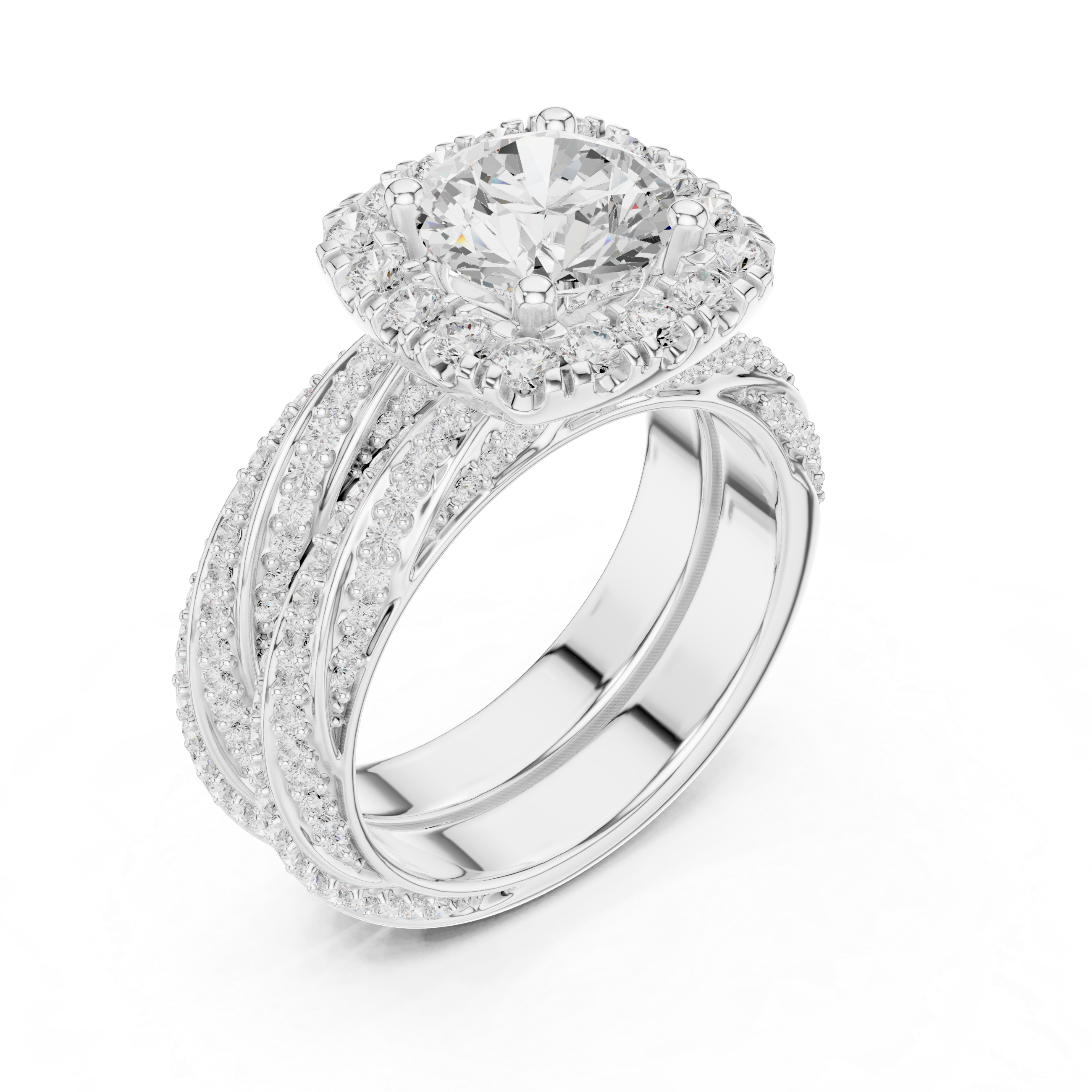 Fern Leaf Lab Grown Diamond Emerald Cut Solitaire