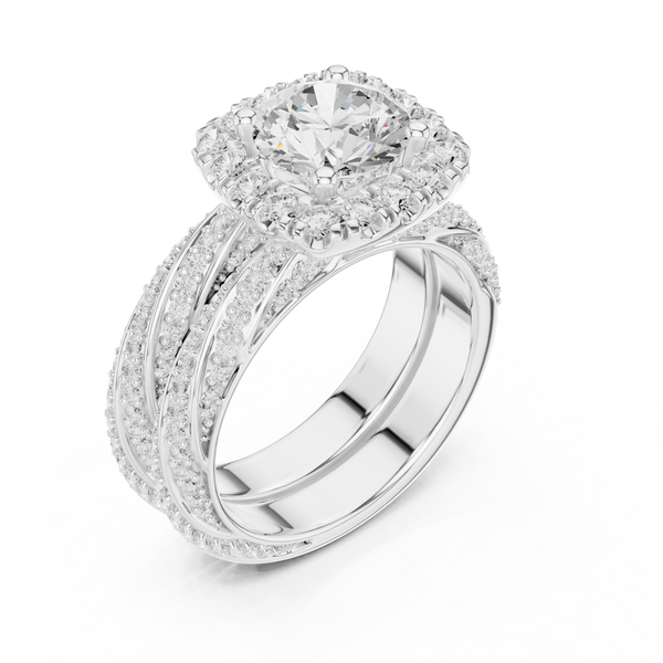 Fern Leaf Lab Grown Diamond Emerald Cut Solitaire