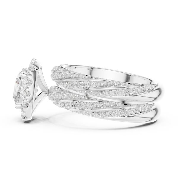 Fern Leaf Lab Grown Diamond Emerald Cut Solitaire