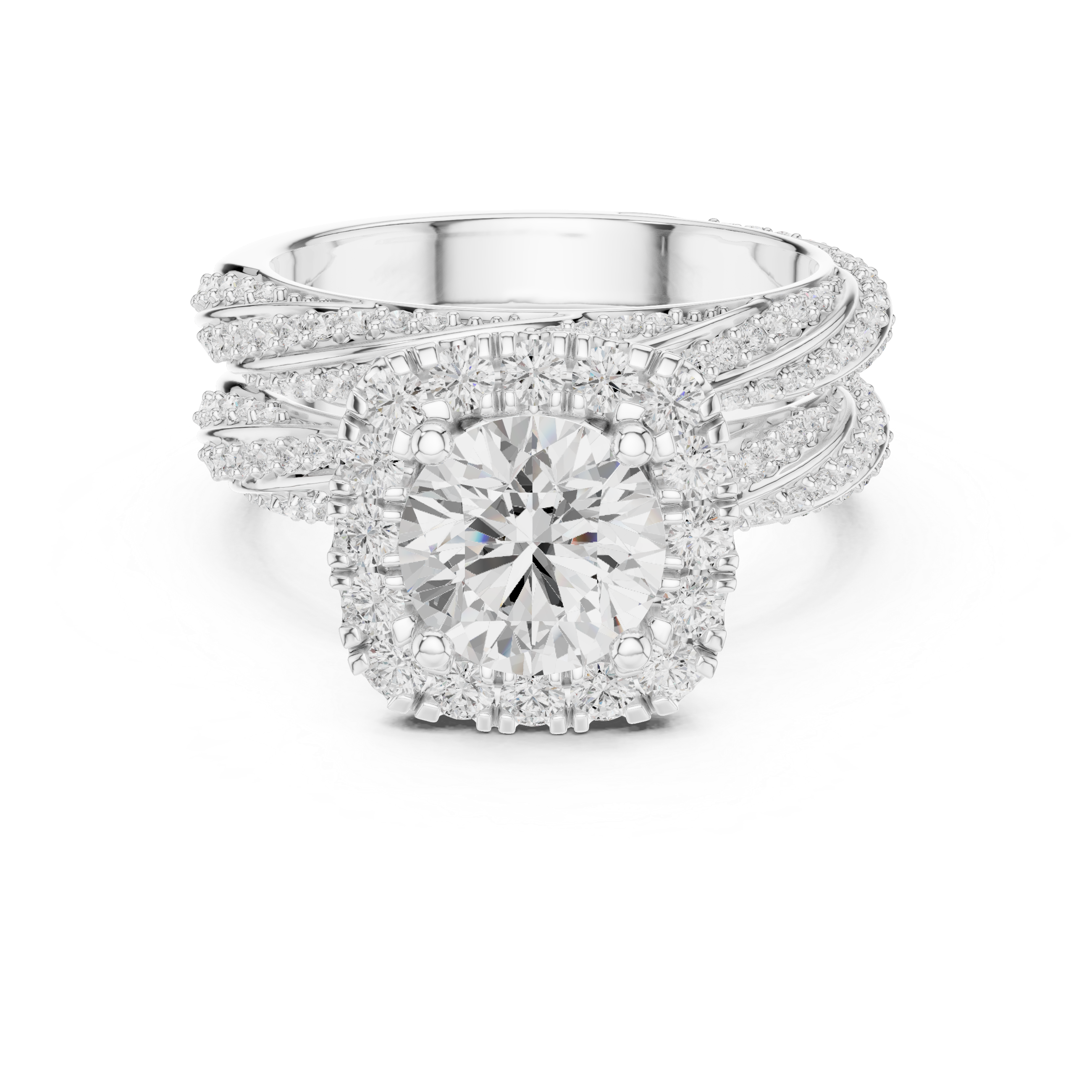 Fern Leaf Lab Grown Diamond Emerald Cut Solitaire