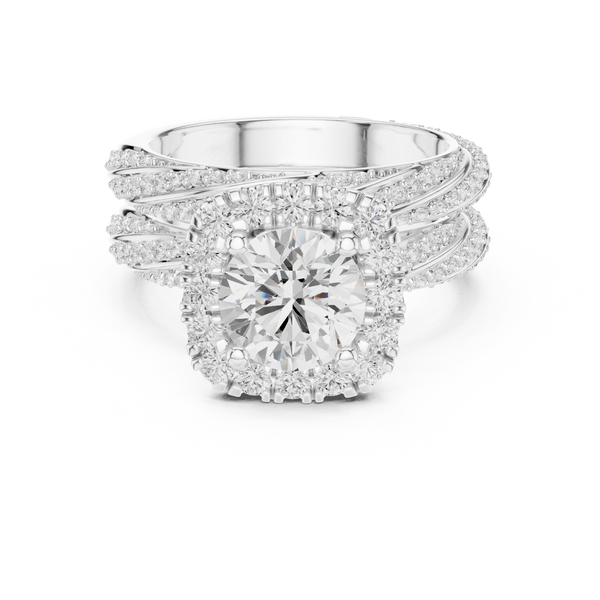 Fern Leaf Lab Grown Diamond Emerald Cut Solitaire