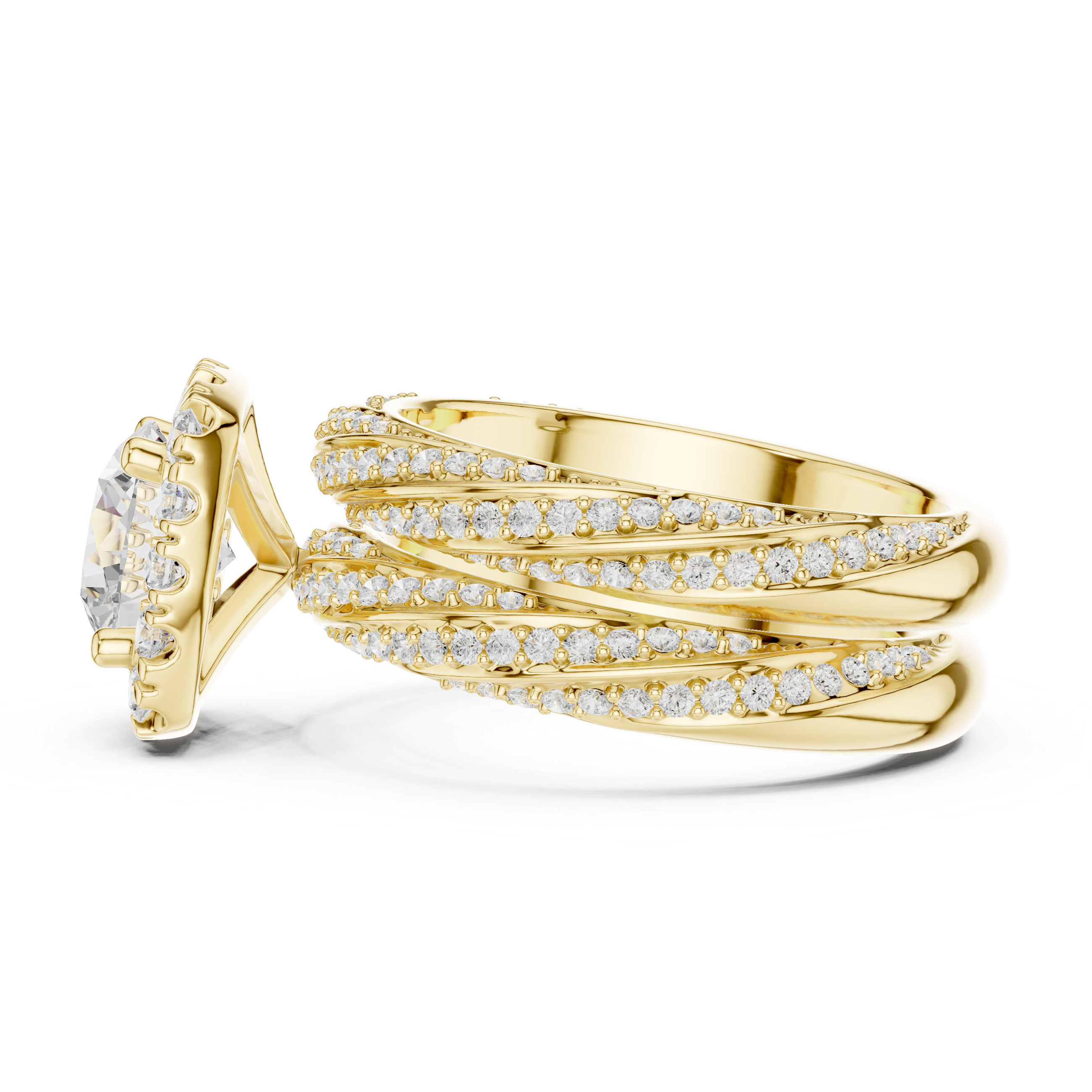 Fern Leaf Lab Grown Diamond Emerald Cut Solitaire