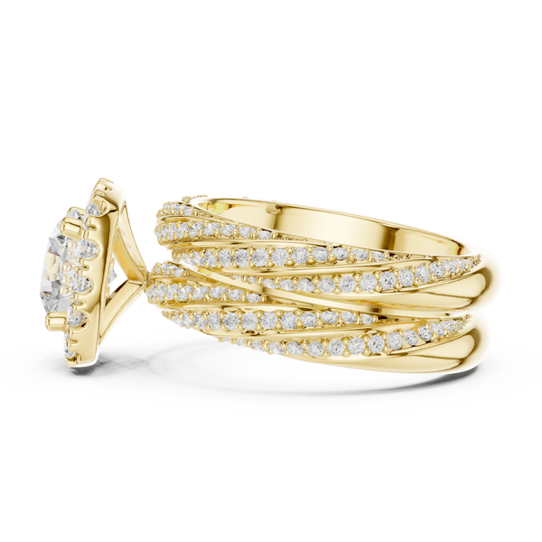 Fern Leaf Lab Grown Diamond Emerald Cut Solitaire