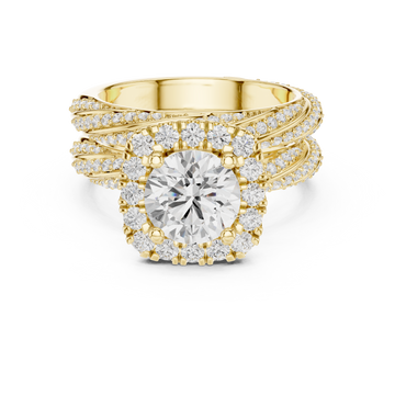 Fern Leaf Lab Grown Diamond Emerald Cut Solitaire