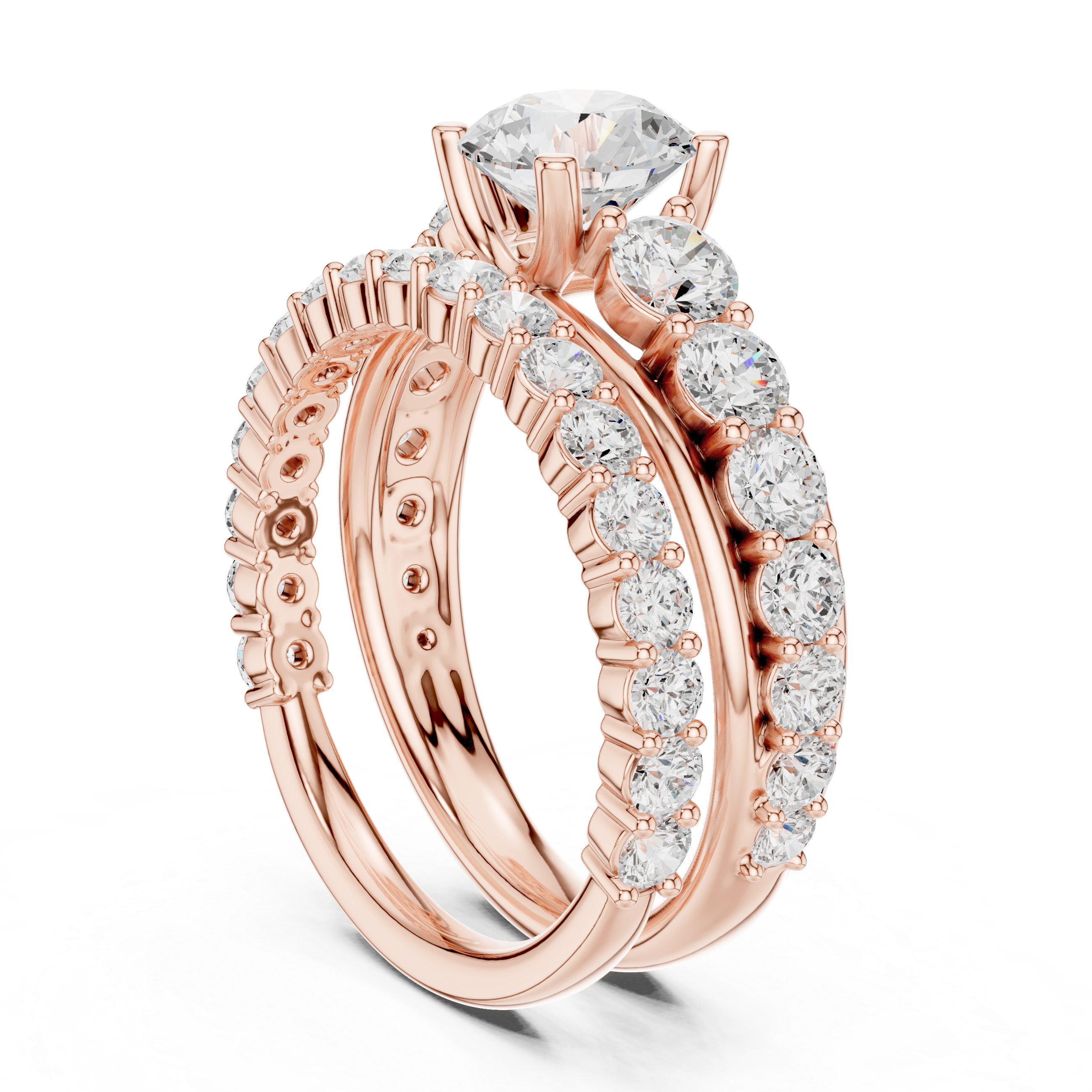 Pebble Beach Lab Grown Diamond Crescent Gallery Ring
