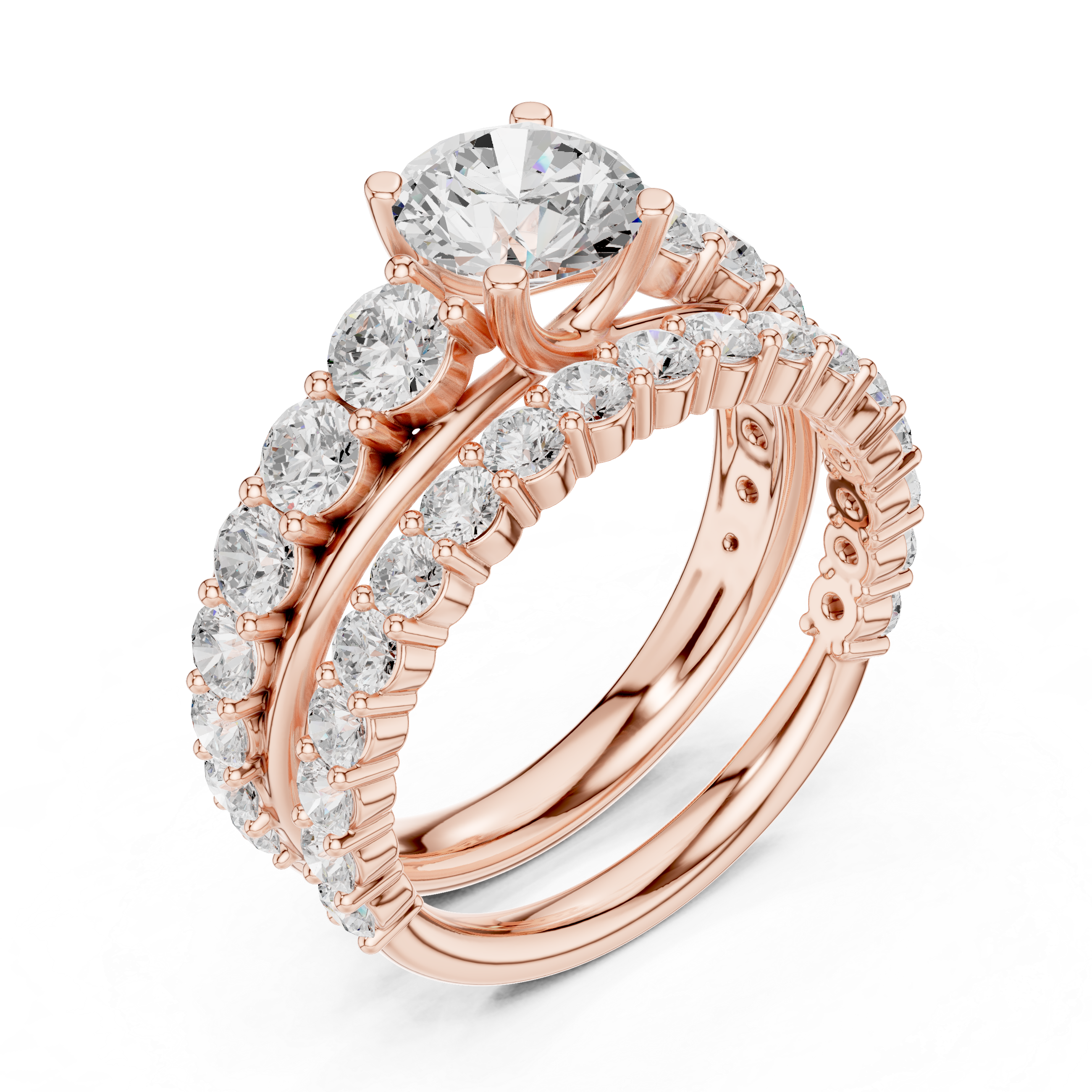 Pebble Beach Lab Grown Diamond Crescent Gallery Ring