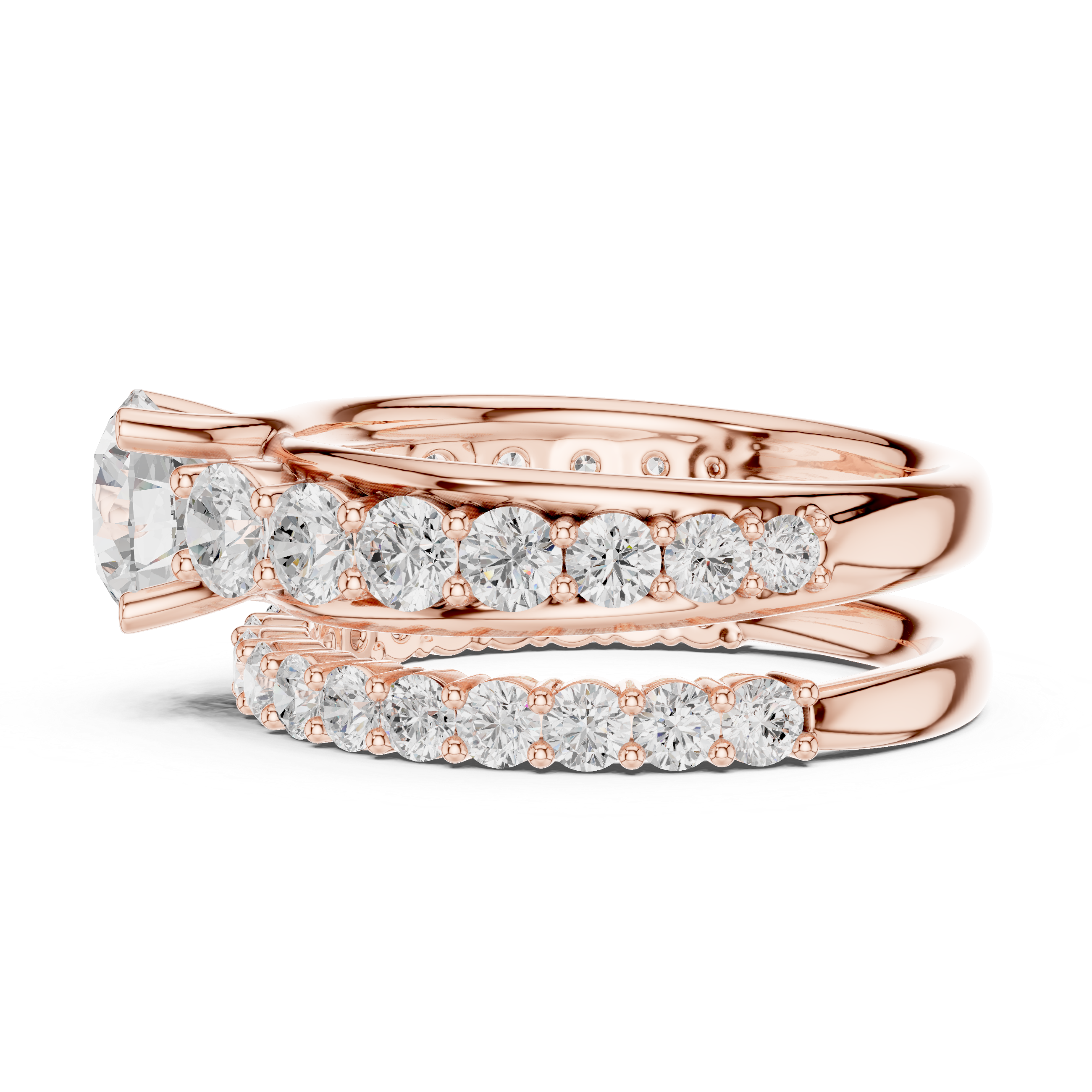 Pebble Beach Lab Grown Diamond Crescent Gallery Ring
