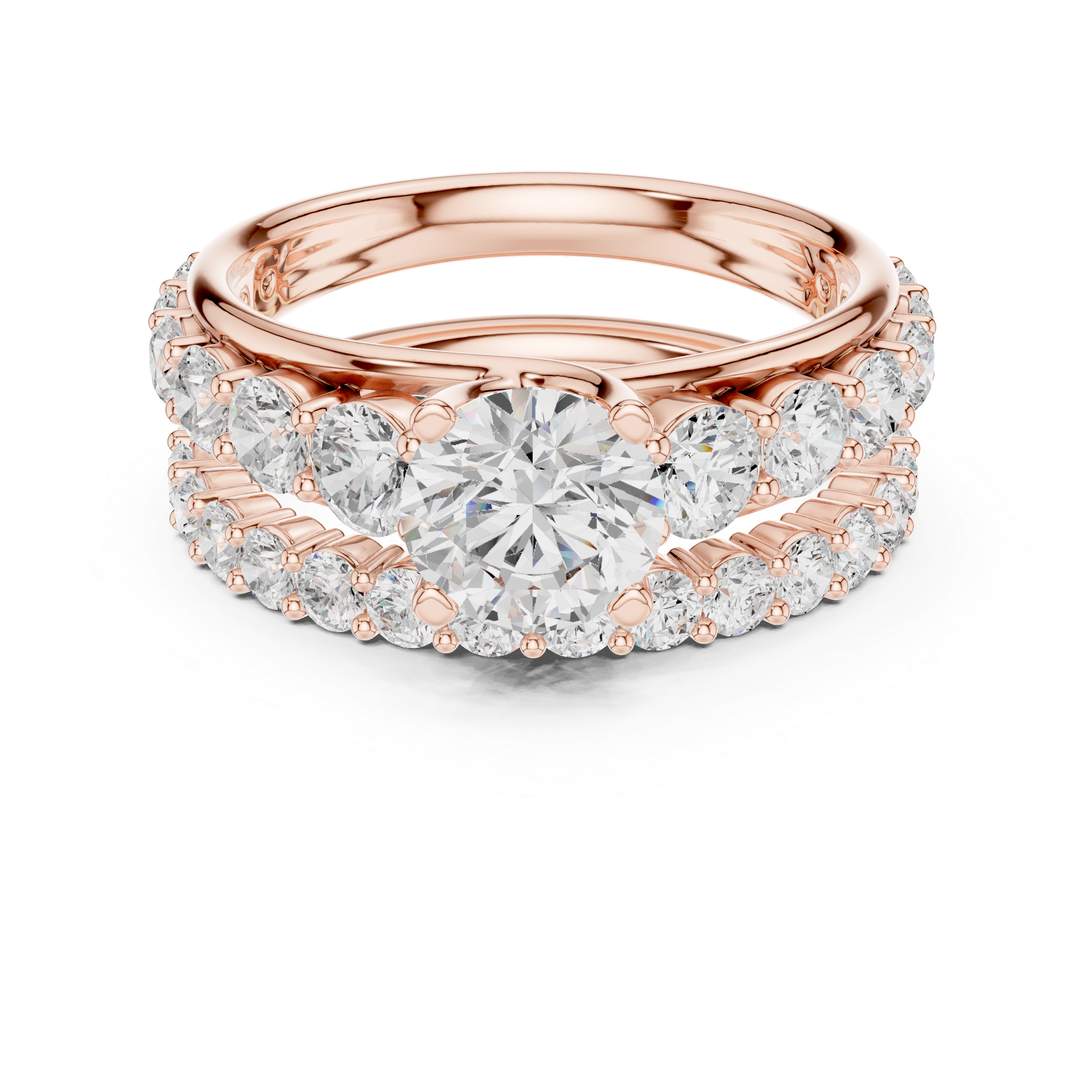 Pebble Beach Lab Grown Diamond Crescent Gallery Ring