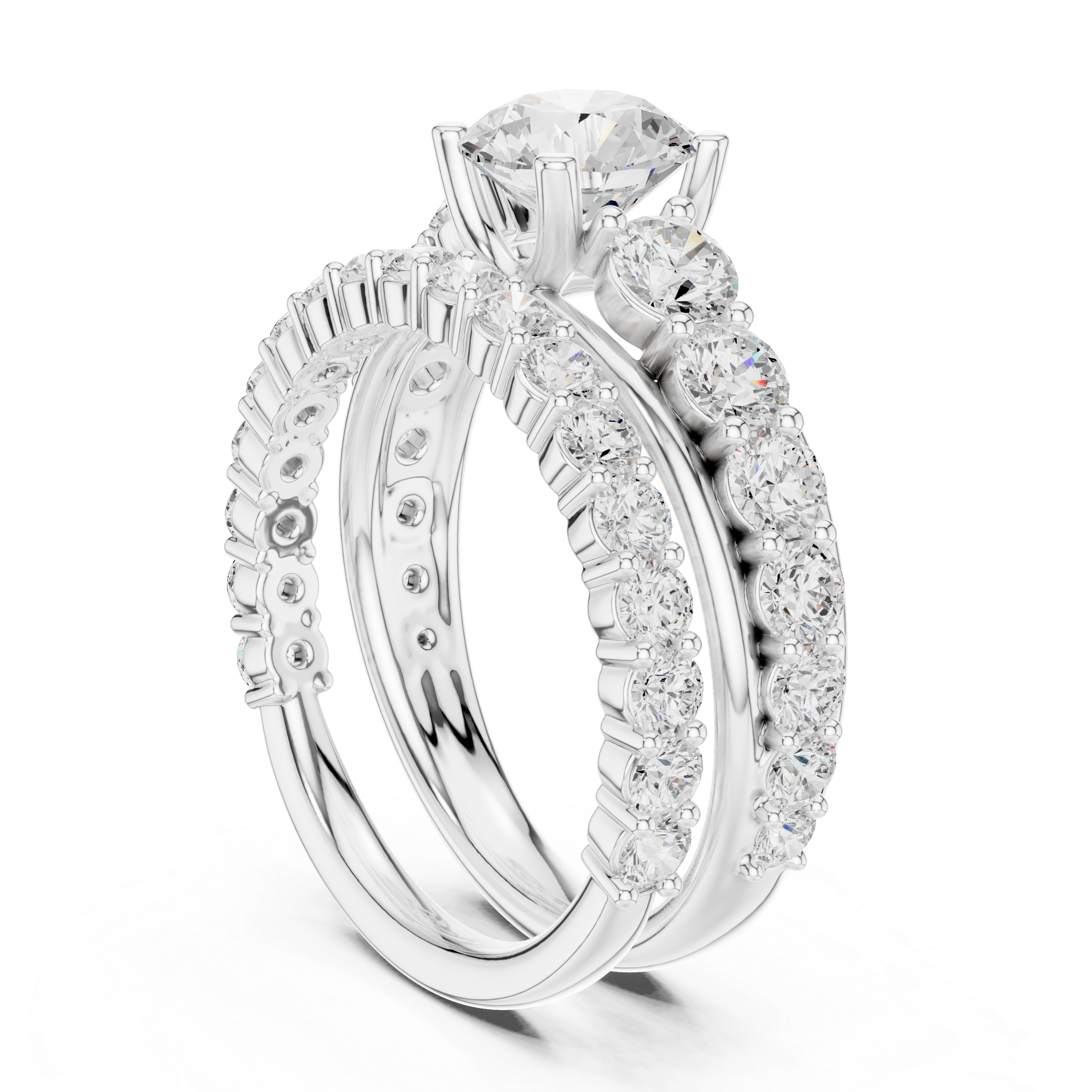 Pebble Beach Lab Grown Diamond Crescent Gallery Ring
