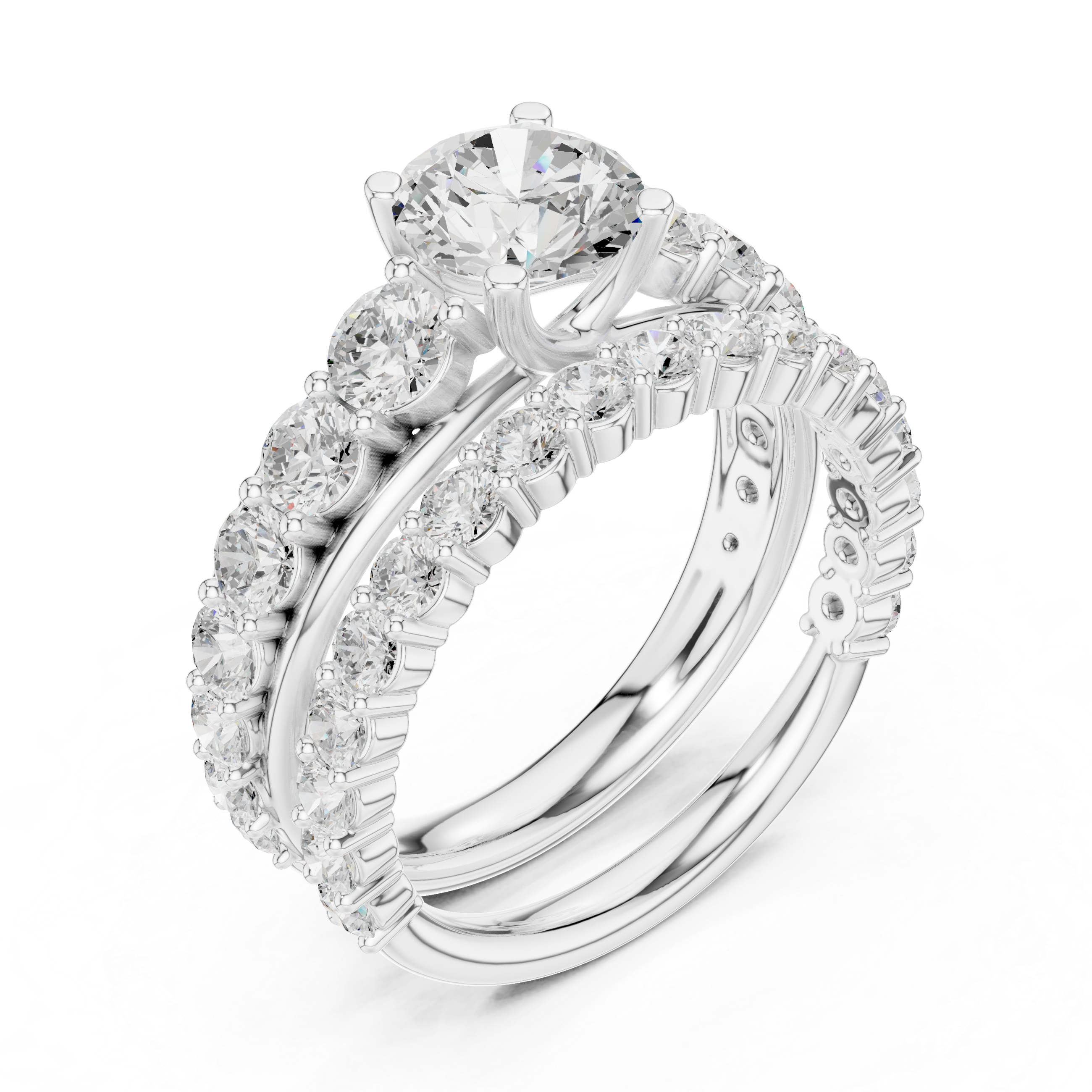 Pebble Beach Lab Grown Diamond Crescent Gallery Ring